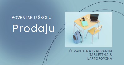 Povratak na rasprodaju u školi blue modern-simple