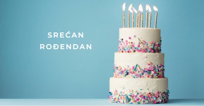 Srećna rođendanska torta blue modern-simple