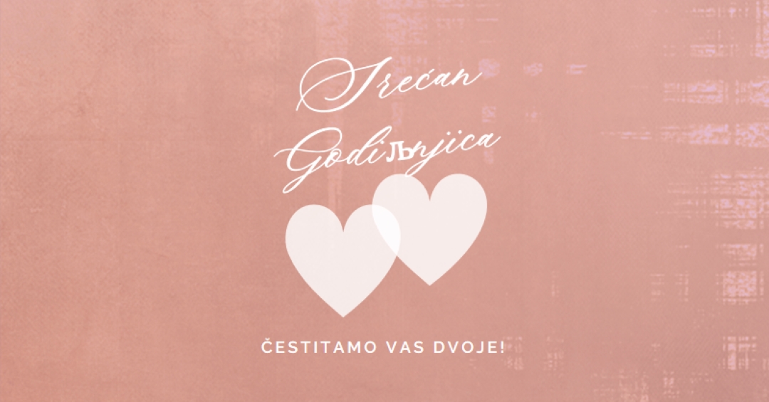 Srce u srce pink modern-simple