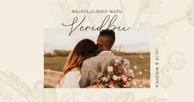 Najava veridbe white vintage-botanical
