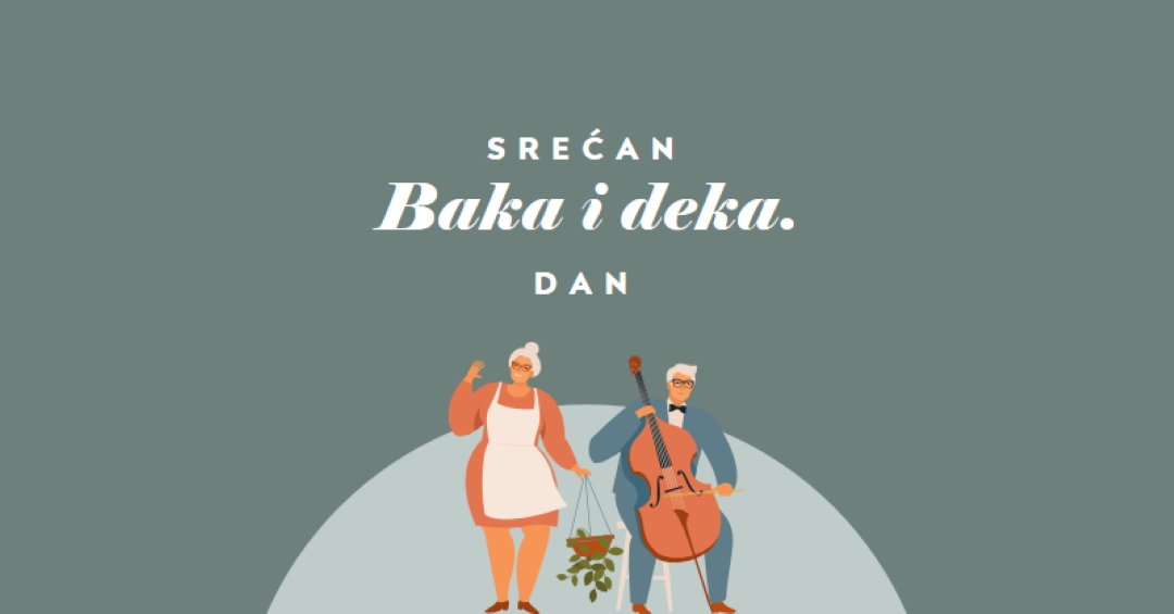 Srećan dan baka i deka green modern-color-block