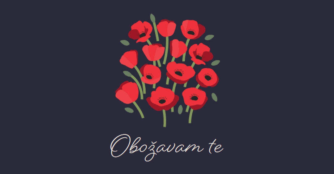 Obožavam te black whimsical-line