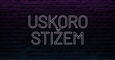 Uskoro stiže za vas purple modern-bold