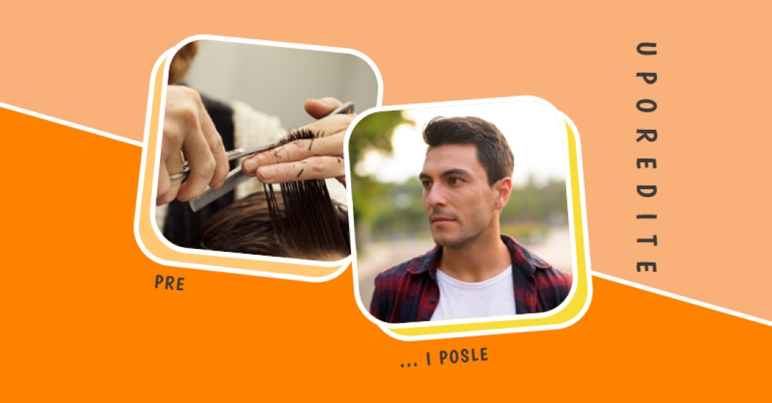 Pre i posle frizera orange modern-bold
