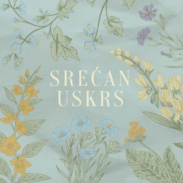 Uskršnje želje blue vintage-botanical