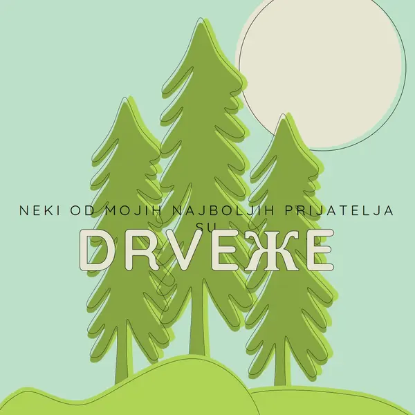 Šumsko povlačenje green whimsical-line