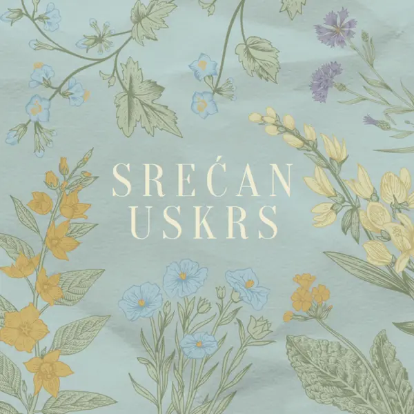 Uskršnje želje blue vintage-botanical