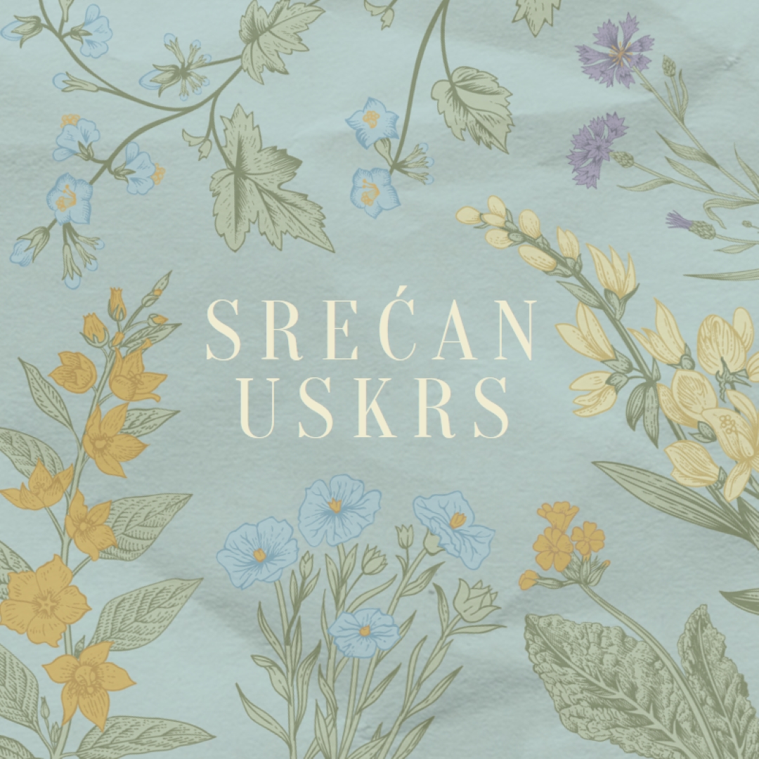Uskršnje želje blue vintage-botanical
