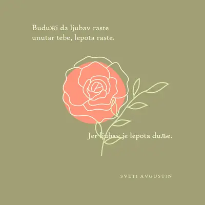 Ljubav raste ovde green organic-simple