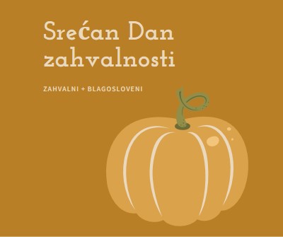 Zahvalni i blagosloveni brown whimsical-line