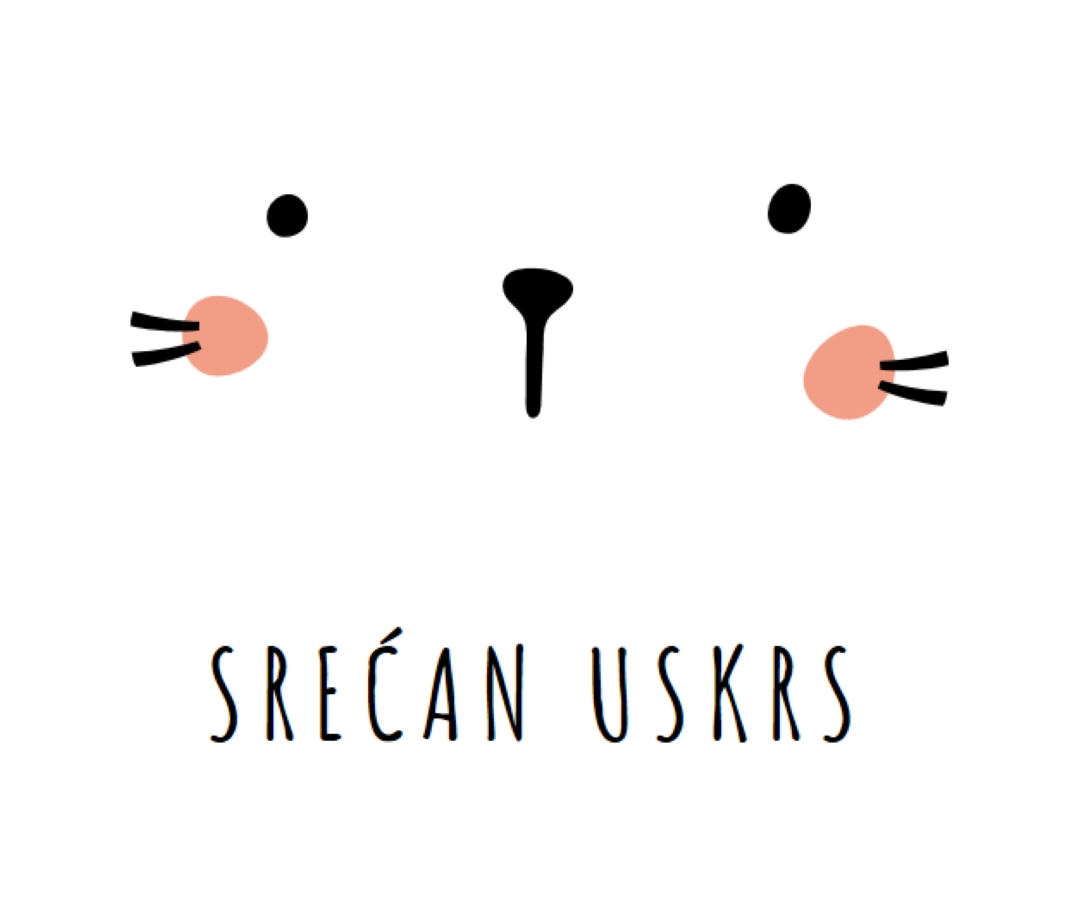 Srećan Uskrs, zeko white whimsical-line
