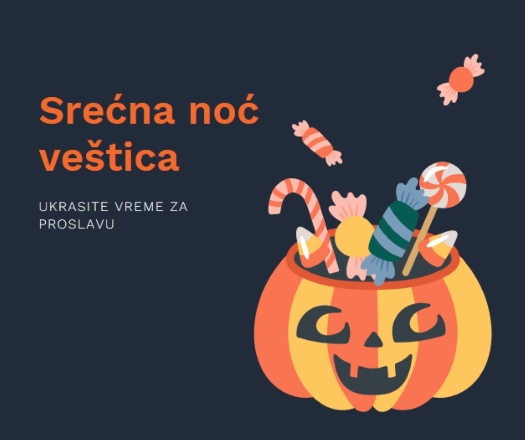 Lepo se prošetaj za Noć veštica black whimsical-line