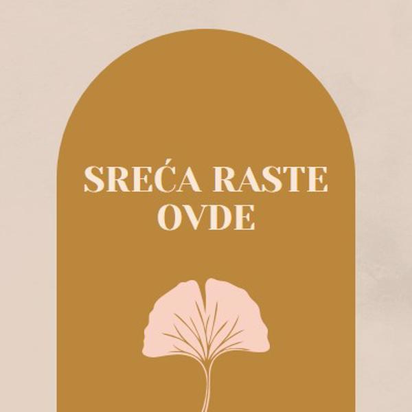 Sreća raste ovde gray organic-boho