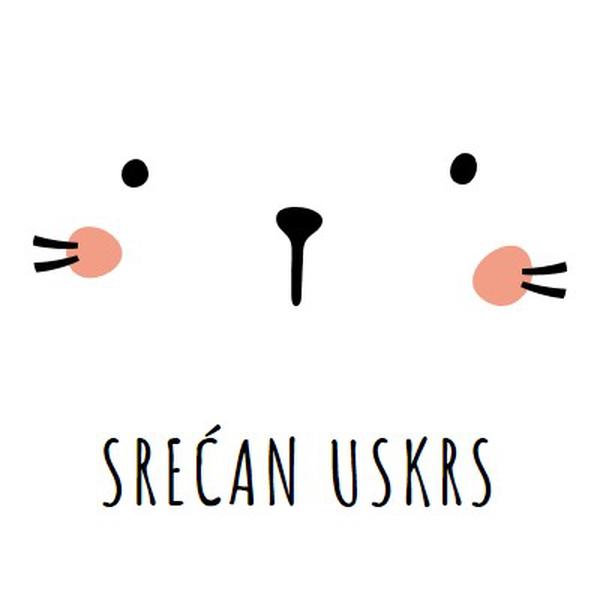 Srećan Uskrs, zeko white whimsical-line