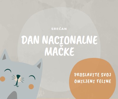 Srećan Dan nacionalne mačke gray organic-simple