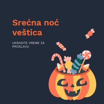 Lepo se prošetaj za Noć veštica black whimsical-line