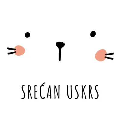 Srećan Uskrs, zeko white whimsical-line