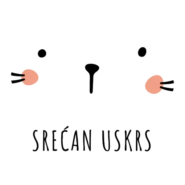 Srećan Uskrs, zeko white whimsical-line