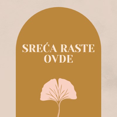 Sreća raste ovde gray organic-boho