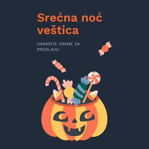 Lepo se prošetaj za Noć veštica black whimsical-line