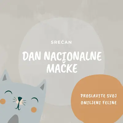 Srećan Dan nacionalne mačke gray organic-simple