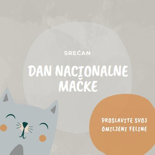 Srećan Dan nacionalne mačke gray organic-simple