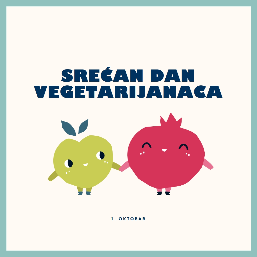 Srećan dan vegetarijanaca white whimsical-line