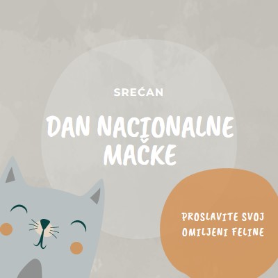 Srećan Dan nacionalne mačke gray organic-simple