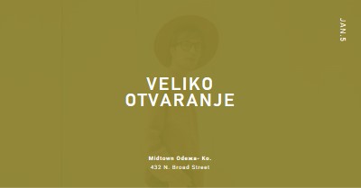 Veliko otvaranje prodavnice odeće green modern-bold