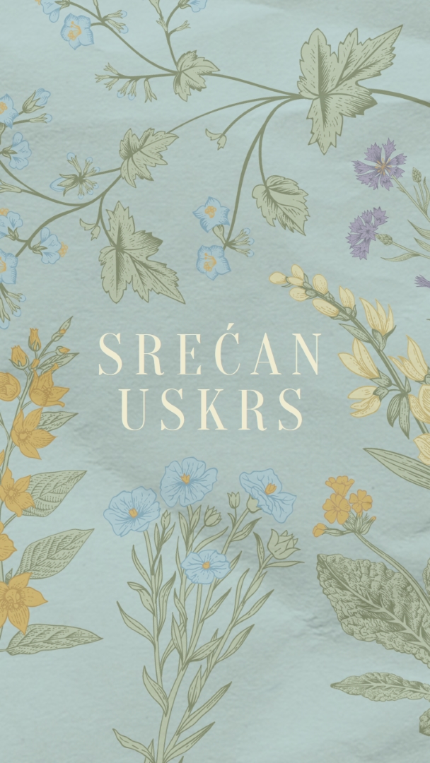 Uskršnje želje blue vintage-botanical
