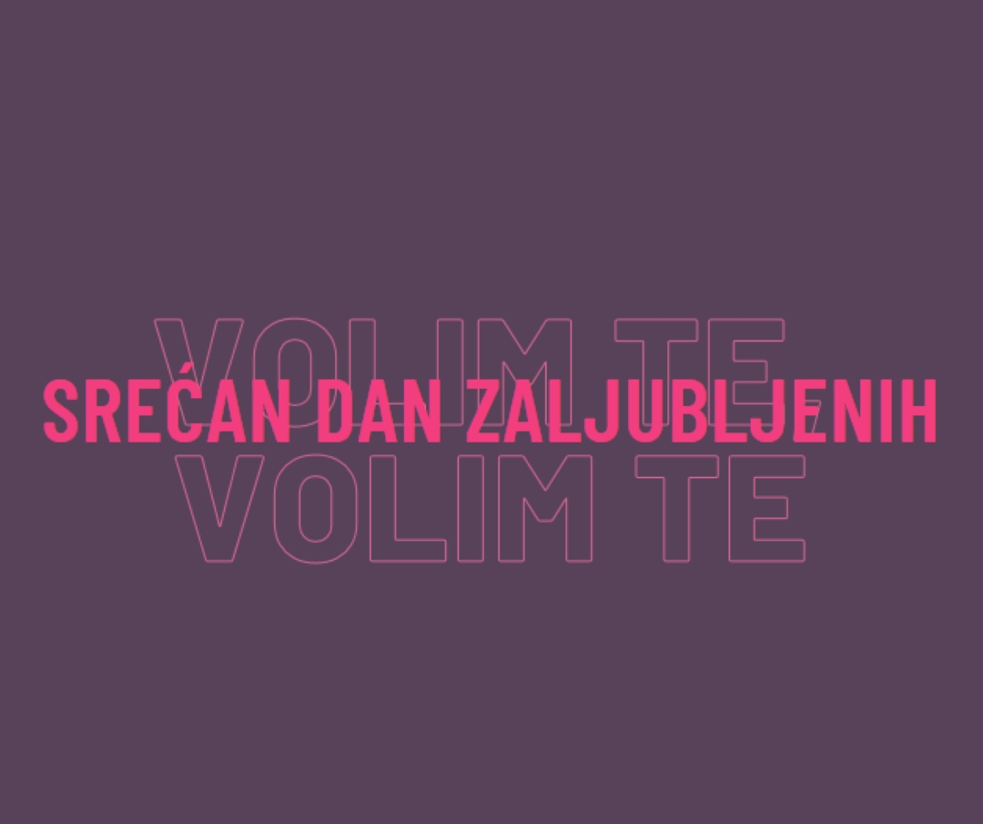 Volim te, Ljubavi. purple modern-bold