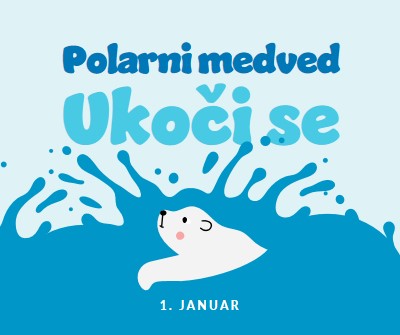 Srećan dan polarnog medveda blue whimsical-color-block