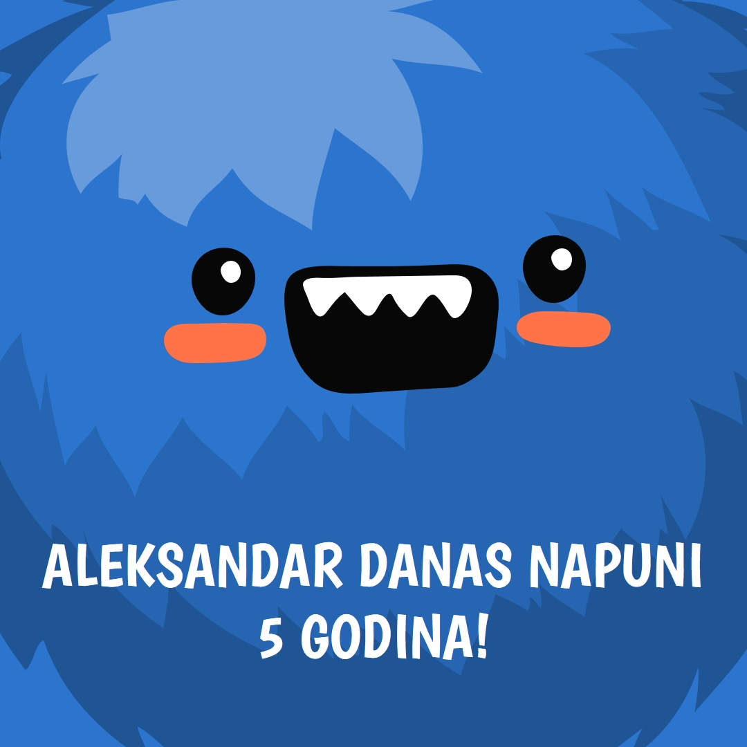 Malo čudovište preokreće pet blue whimsical-color-block