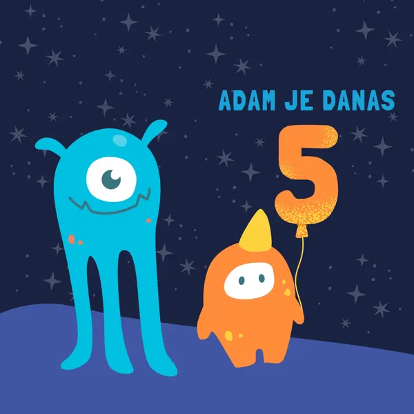 Srećan rođendan! blue whimsical-color-block
