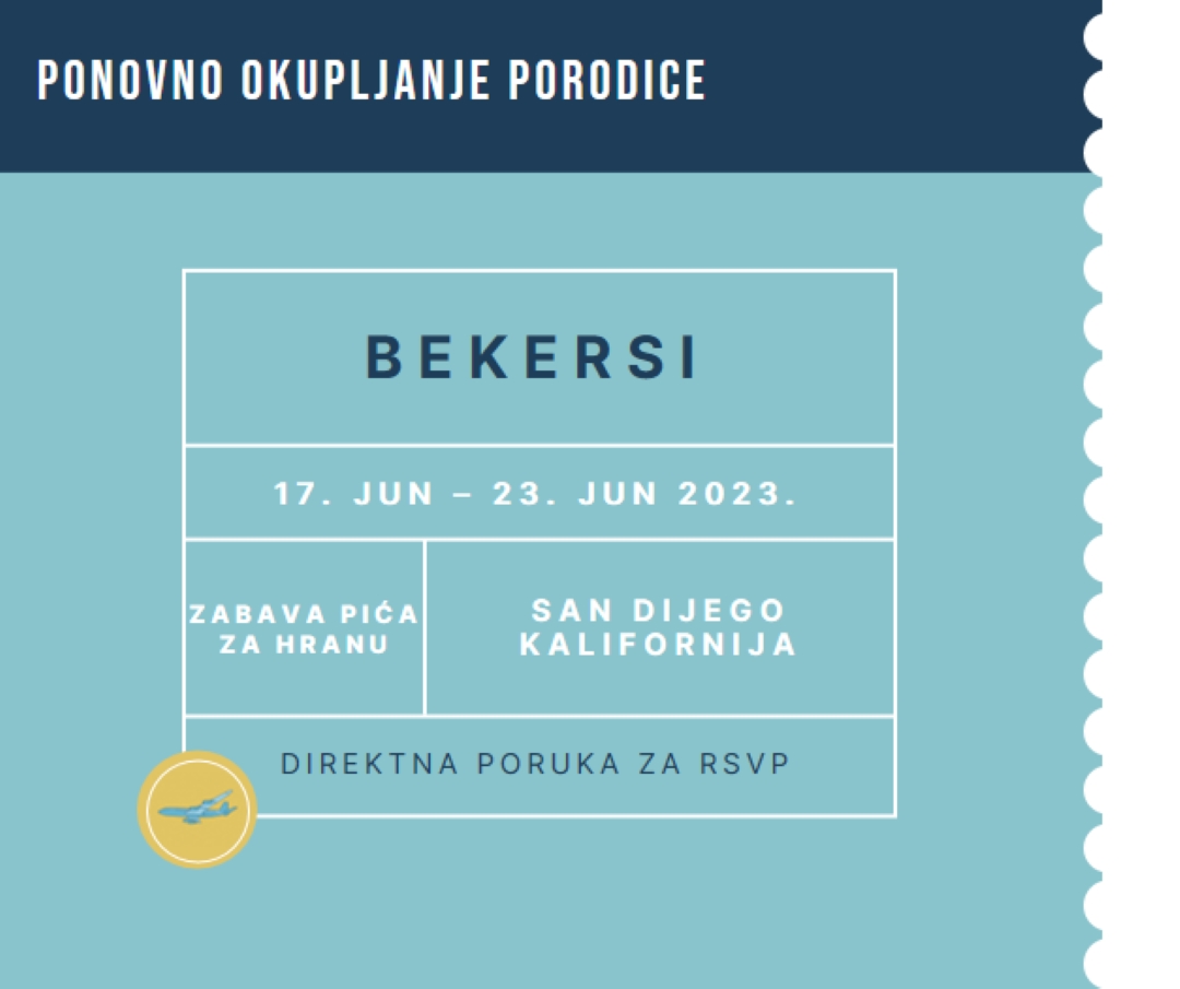 Tiket za ponovno okupljanje blue modern-bold
