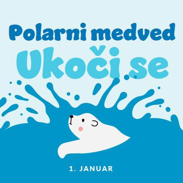 Srećan dan polarnog medveda blue whimsical-color-block