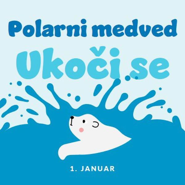 Srećan dan polarnog medveda blue whimsical-color-block