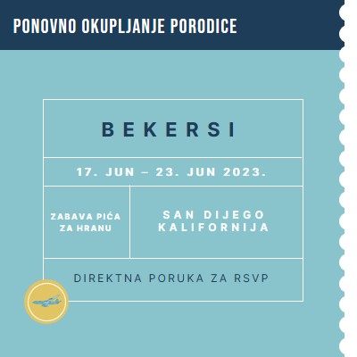 Tiket za ponovno okupljanje blue modern-bold