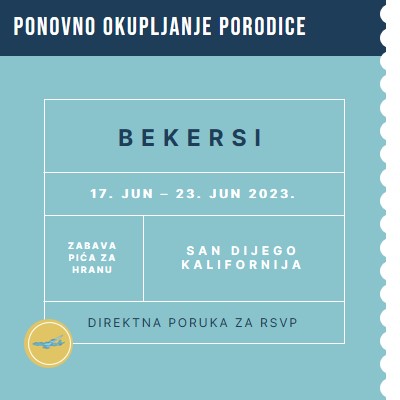 Tiket za ponovno okupljanje blue modern-bold