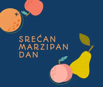 Srećan Marzipan dan blue whimsical-line