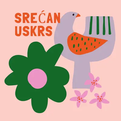 Srećan Uskrs pink whimsical-color-block