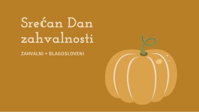 Zahvalni i blagosloveni brown whimsical-line