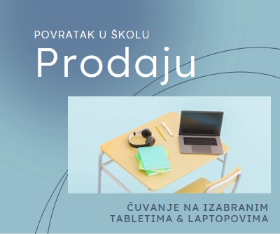 Povratak na rasprodaju u školi blue modern-simple