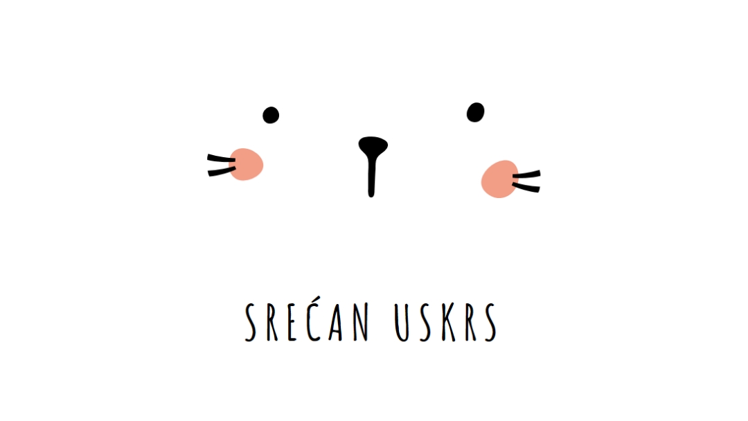 Srećan Uskrs, zeko white whimsical-line