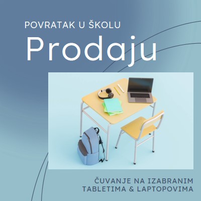 Povratak na rasprodaju u školi blue modern-simple