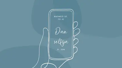 Selfie samopouzdanje blue whimsical-line