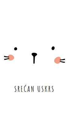 Srećan Uskrs, zeko white whimsical-line