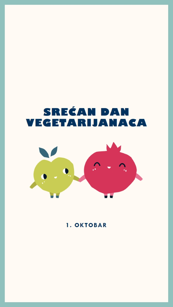 Srećan dan vegetarijanaca white whimsical-line