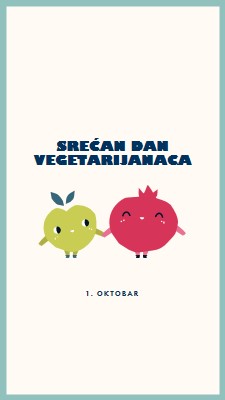 Srećan dan vegetarijanaca white whimsical-line