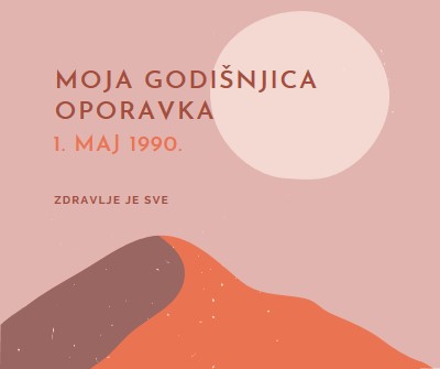 Moja godišnjica oporavka pink organic-boho